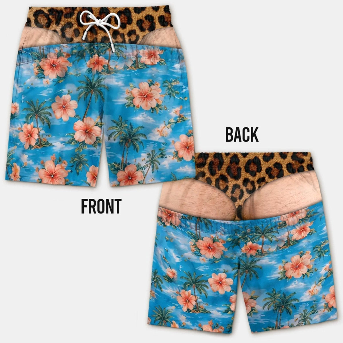 Smešne kopalke z lažno zadnjico - Novelty Prank Beach Shorts for Men-SI