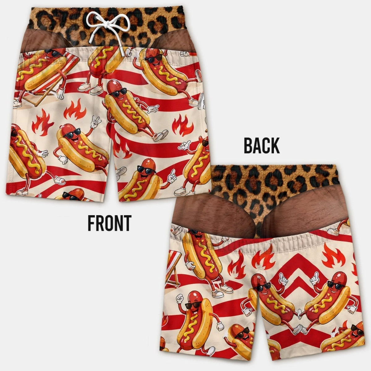 Smešne kopalke z lažno zadnjico - Novelty Prank Beach Shorts for Men-SI