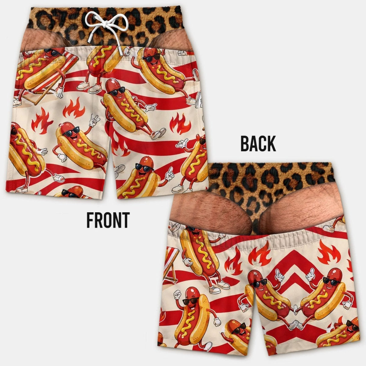 Smešne kopalke z lažno zadnjico - Novelty Prank Beach Shorts for Men-SI