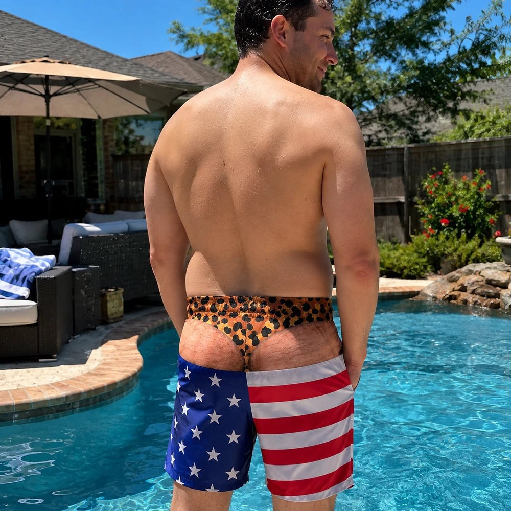 Smešne kopalke z lažno zadnjico - Novelty Prank Beach Shorts for Men-SI