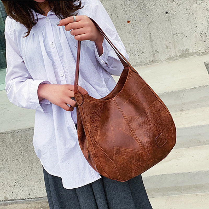 【🎊2025 m. nauji produktai】👜Moteriški vintažiniai minkštos odos didelės talpos pečių krepšiai-LT