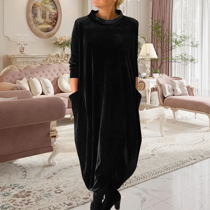 Elegantiška elegantiška aksominė suknelė-GR