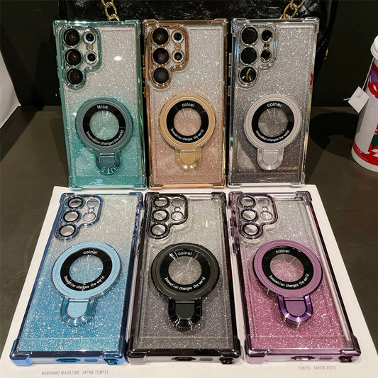 Θήκες κινητών τηλεφώνων Magnetic Gradient Magnetic Glitter για Samsung S22/23/24-GR