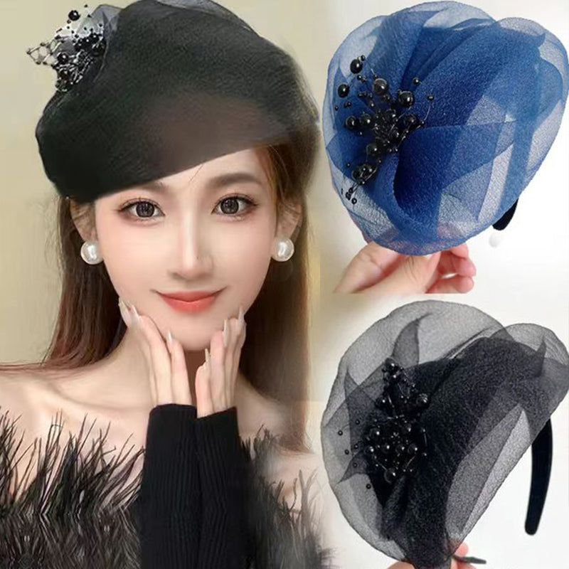 2025 Naujas dizainas 🌸 Vintage Organza Headband Fascinator-LT
