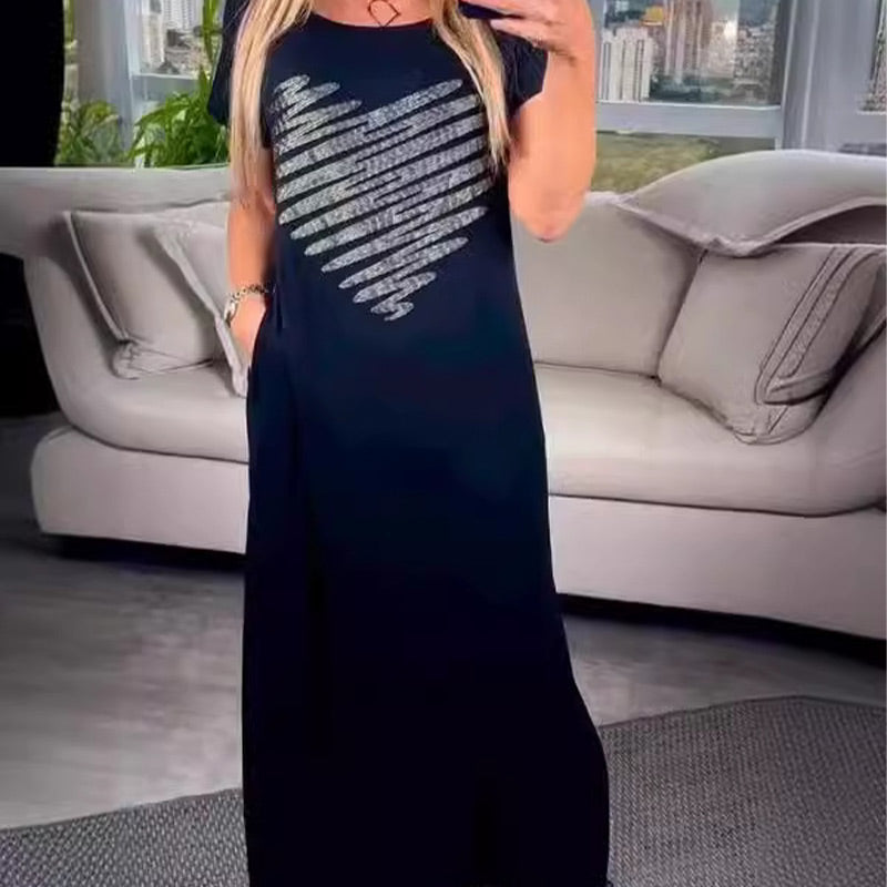 Ilga suknelė su skeltukais šonuose-LT