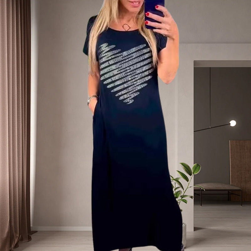 Ilga suknelė su skeltukais šonuose-LT