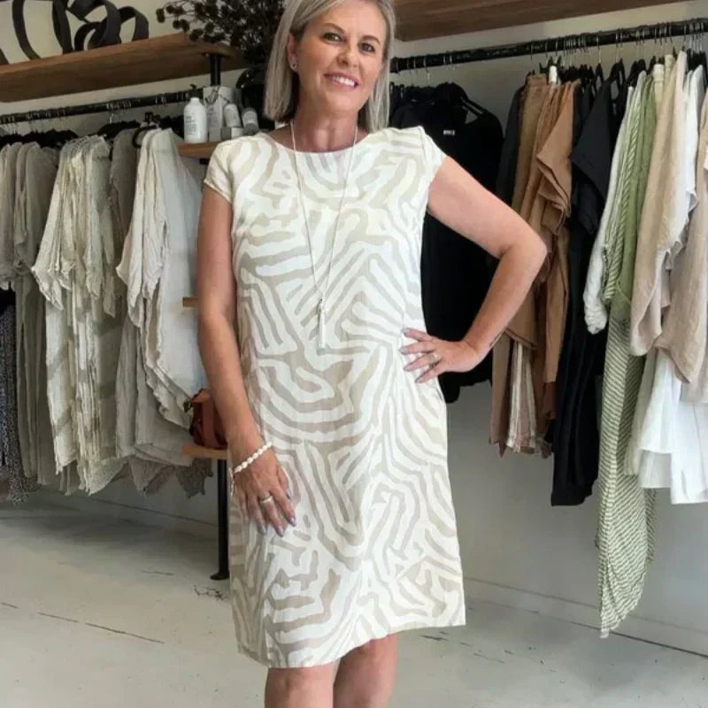 🎁2025 m. bohemiškos vintažinės raštuotos laisvalaikio suknelės👗-LT