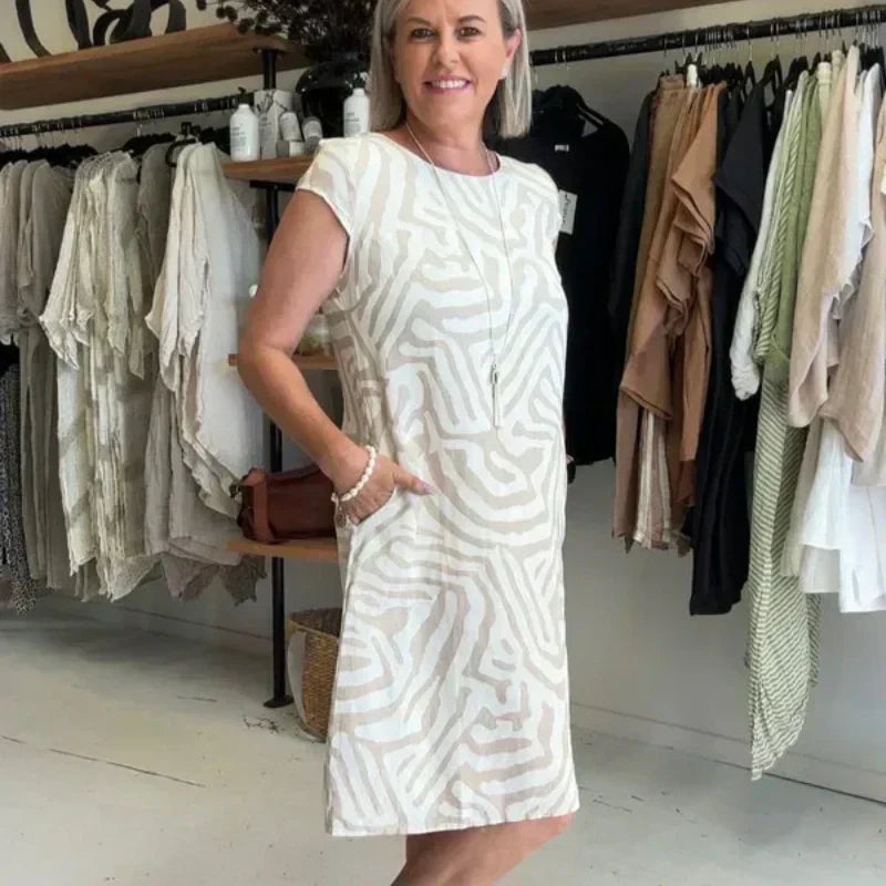 🎁2025 m. bohemiškos vintažinės raštuotos laisvalaikio suknelės👗-LT