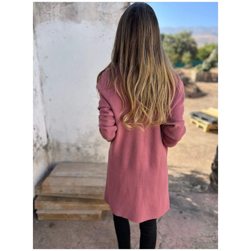 🎉 Γιακάς με πέτο, μακρυμάνικο ανοιχτό μπροστινό casual πουλόβερ-GR