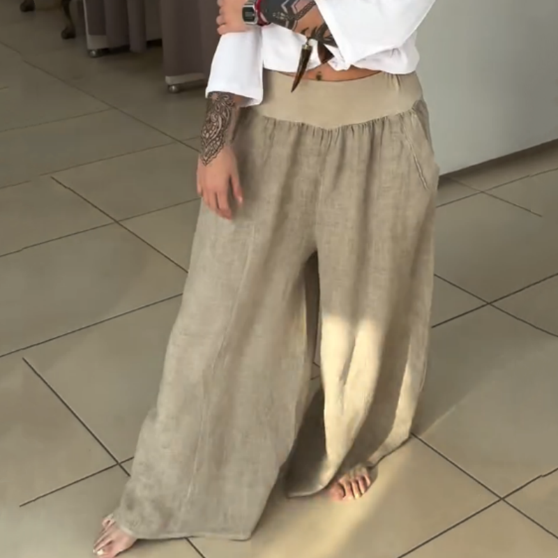 ✨Ženske elastične široke hlače z žepi-SI