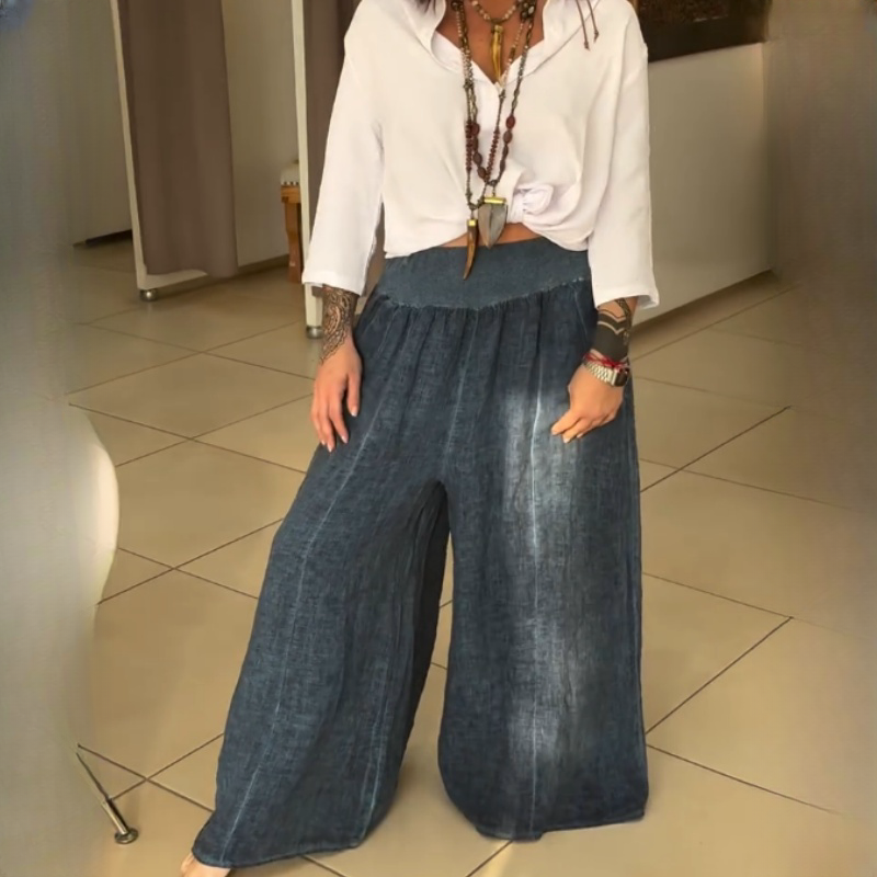 ✨Ženske elastične široke hlače z žepi-SI