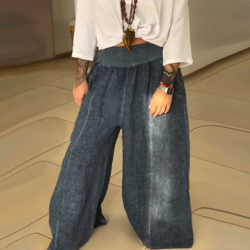 ✨Ženske elastične široke hlače z žepi-SI