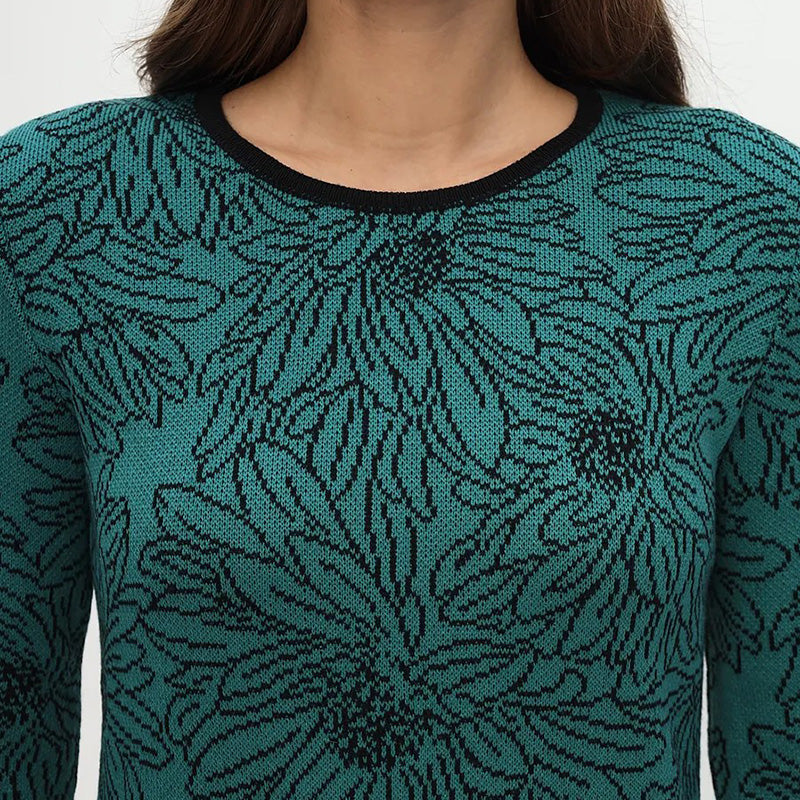 💃2025 Novo v prednaročilu✨Ravna obleka z dolgimi rokavi in potiskanim V-izrezom-SI