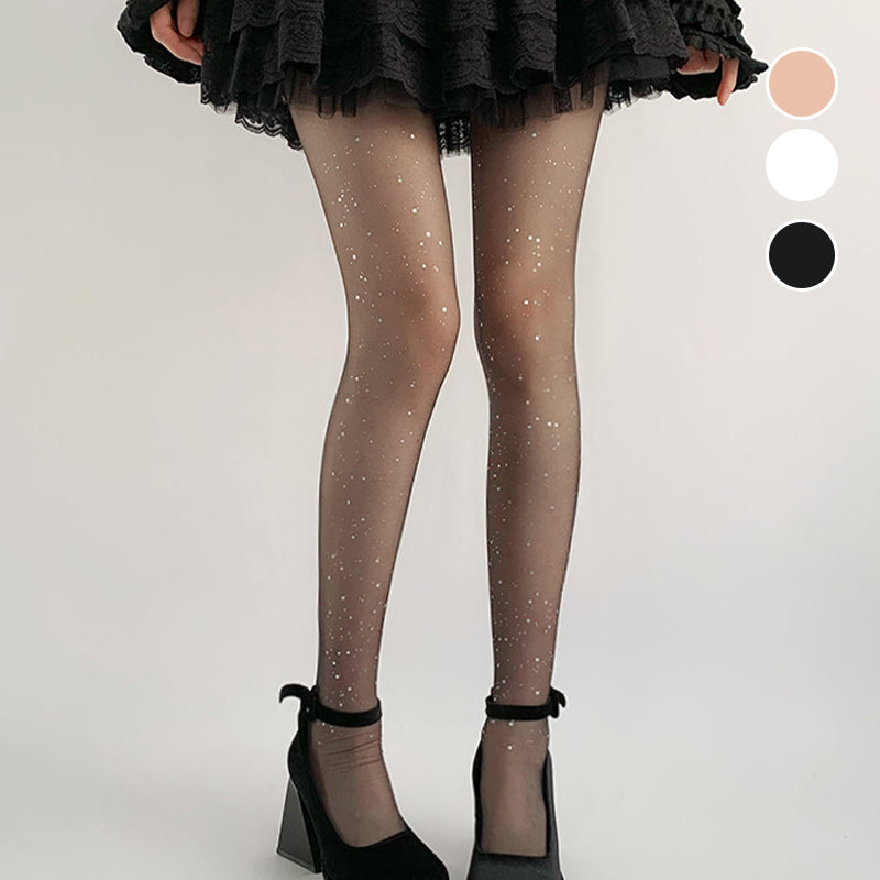 💐 Μοντέρνες, σέξι γυναικείες κάλτσες με πούλιες και γκλίτερ-GR