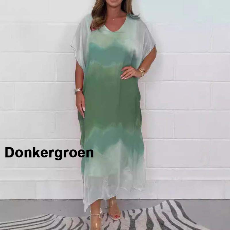 ✨【S-4XL】Άνετο γυναικείο γκρι σιφόν φόρεμα-GR