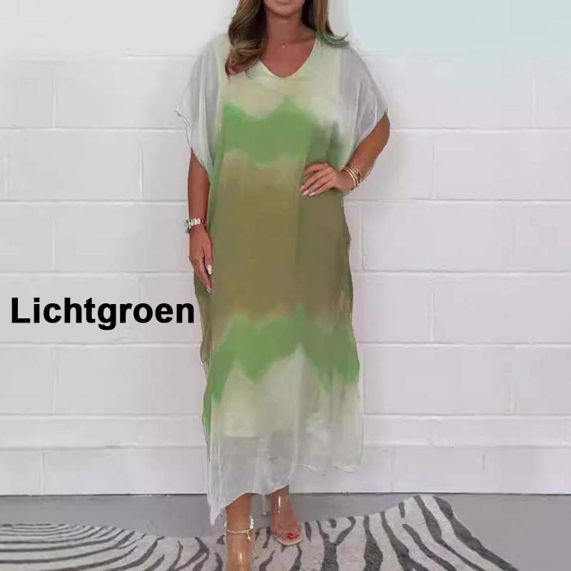 ✨【S-4XL】Άνετο γυναικείο γκρι σιφόν φόρεμα-GR