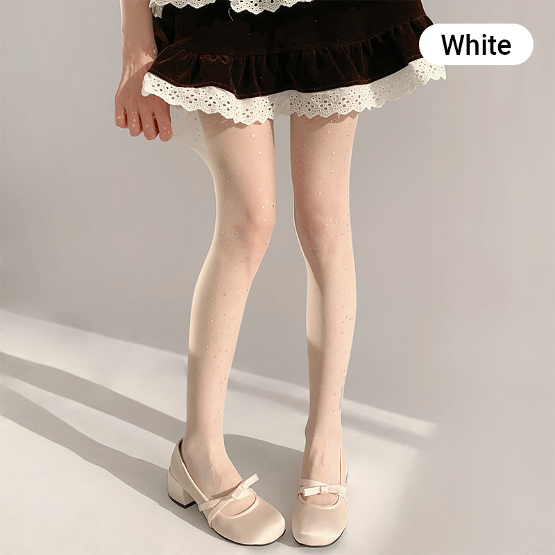 💐 Madingos, seksualios moteriškos kojinės su blizgučiais ir blizgučiais-LT