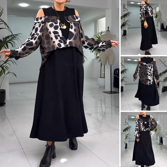 💐2025 Αποκλειστικό στράπλες φόρεμα με λεοπάρ στάμπα【S-4XL】-GR