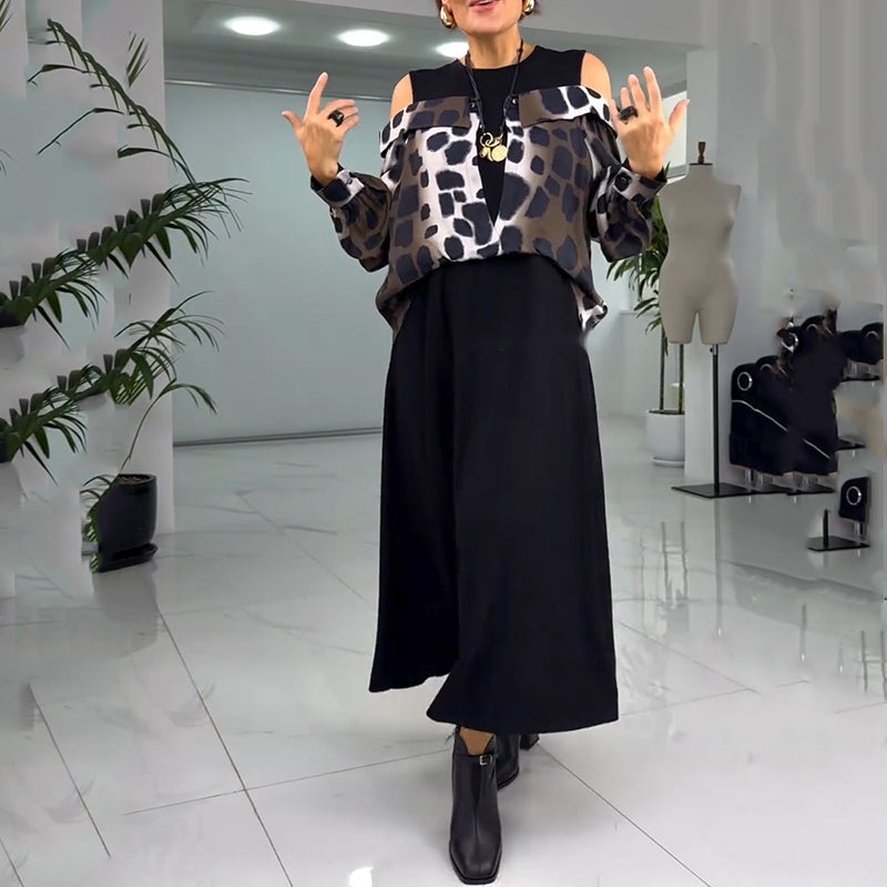 💐2025 Αποκλειστικό στράπλες φόρεμα με λεοπάρ στάμπα【S-4XL】-GR