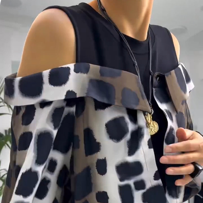 💐2025 Išskirtinė suknelė be petnešėlių su leopardo raštu【S-4XL】-LT