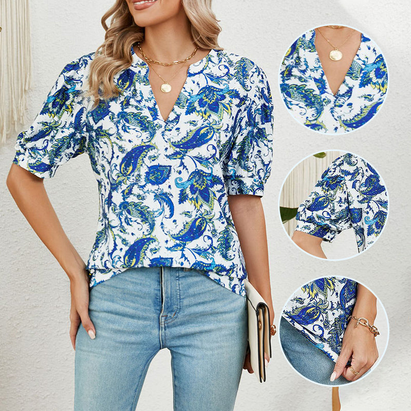 【M-2XL】🌸Moteriškas vasarinis V formos kaklo viršus-LT