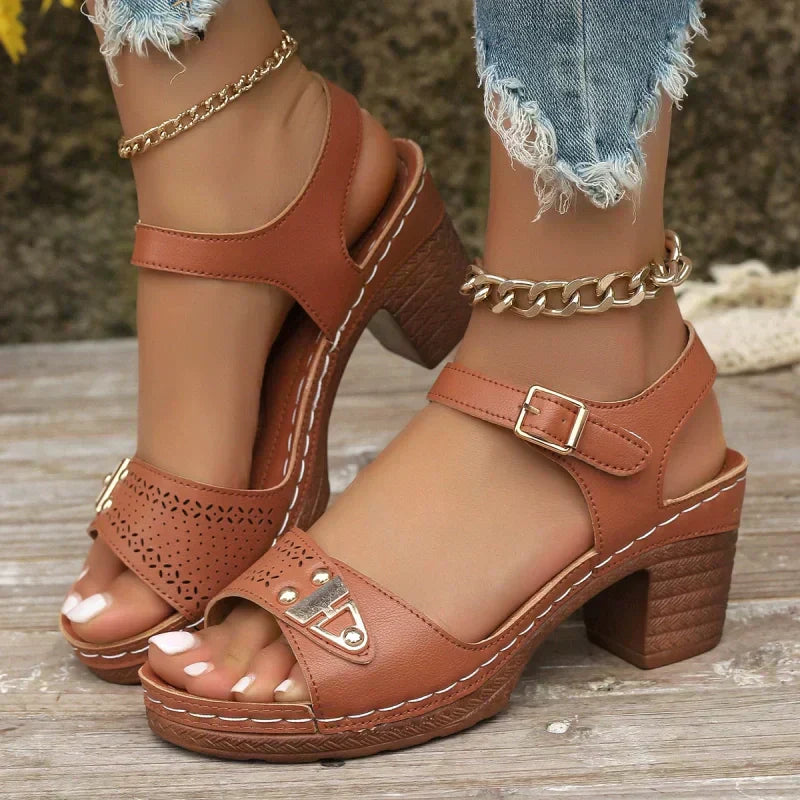 【EU 36-43】👡Poletni ženski sandali z debelo peto-SI
