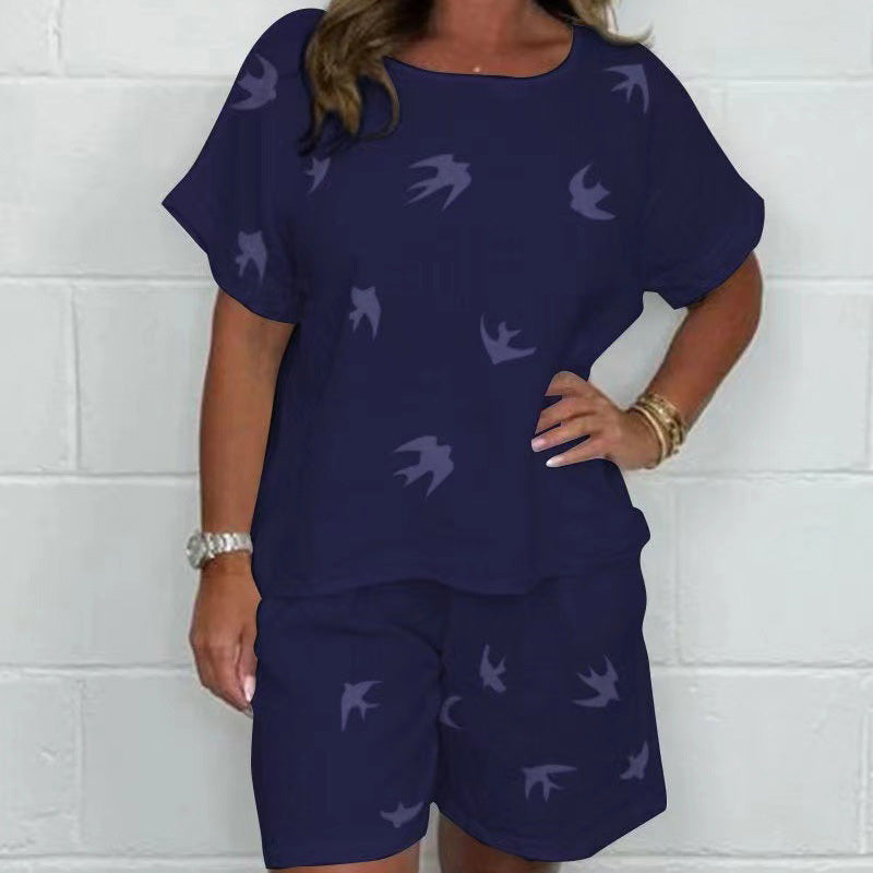 🌸 Άνετο casual εμπριμέ κοντομάνικο κοστούμι【S-3XL】-GR