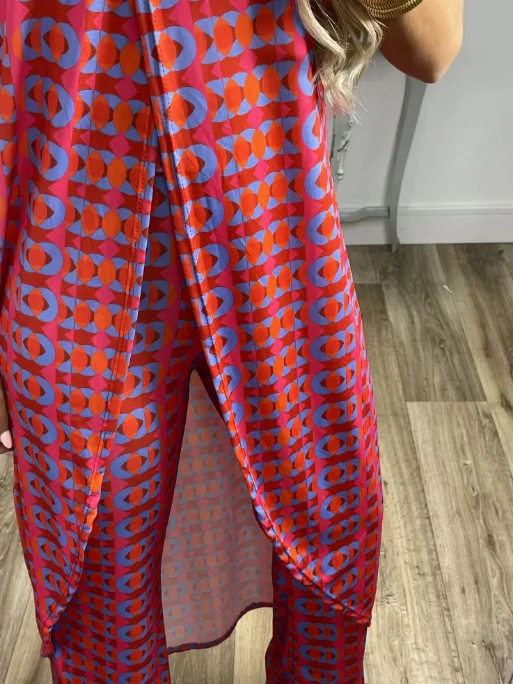 💐 Άνετο γυναικείο κοστούμι με αφηρημένο τυπωμένο σχέδιο-GR