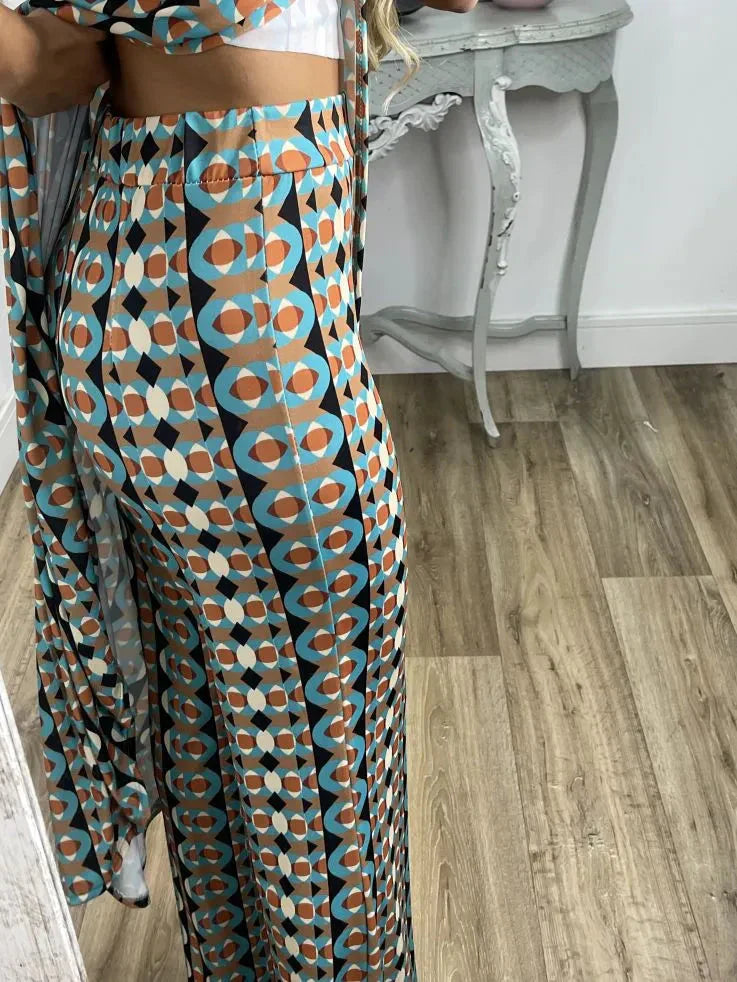 💐 Abstrakčiai margintas patogus moteriškas kostiumas-LT