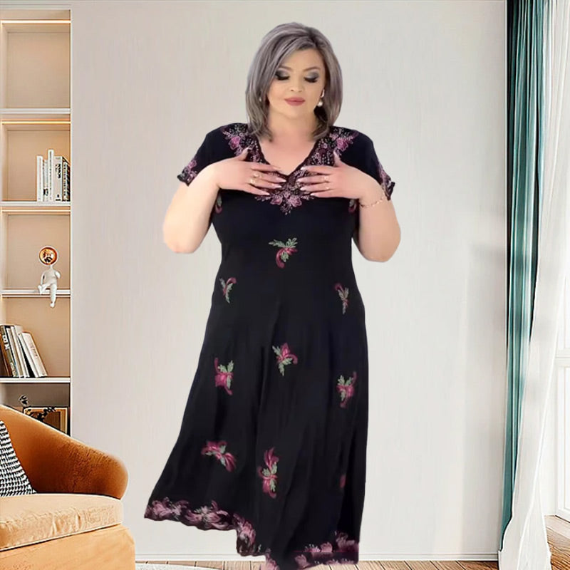 Vestido de mujer con escote en V-ES