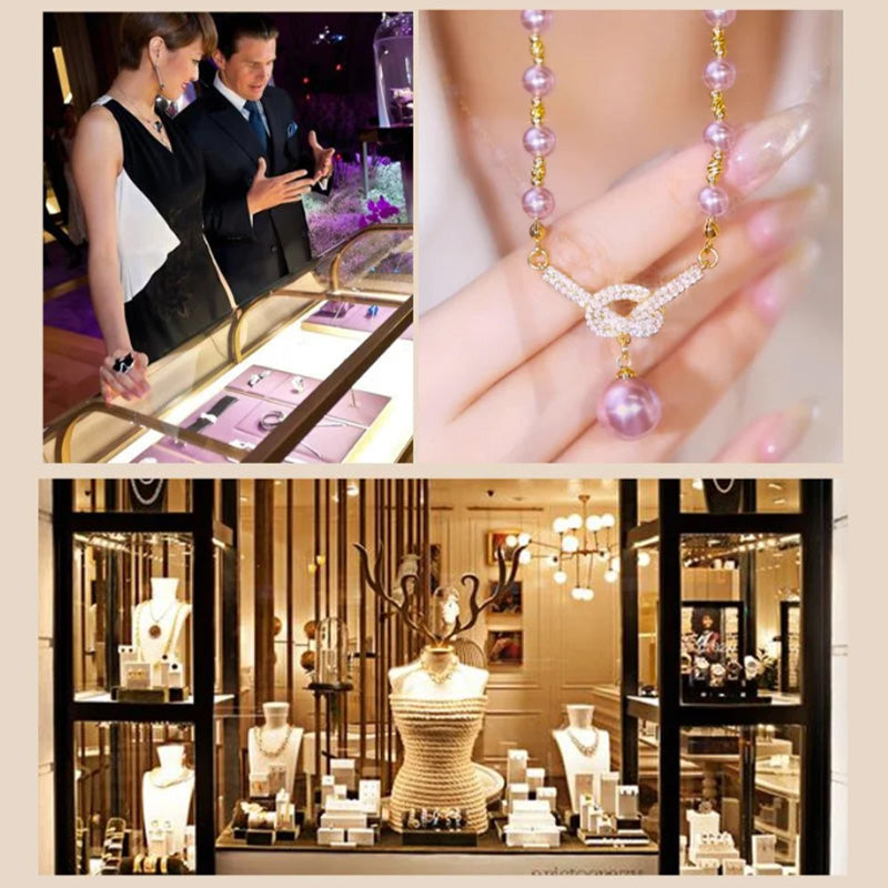 Kaklo papuošalas iš natūralių perlų-LT