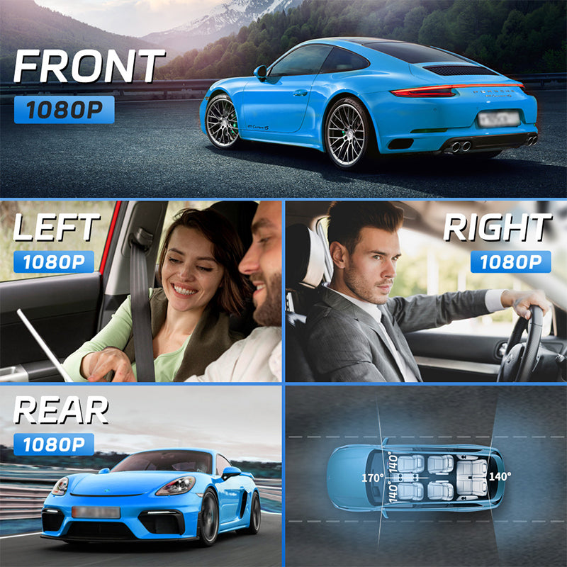 🔥4 kanalų HD automobilio kamera su naktiniu matymu-LT