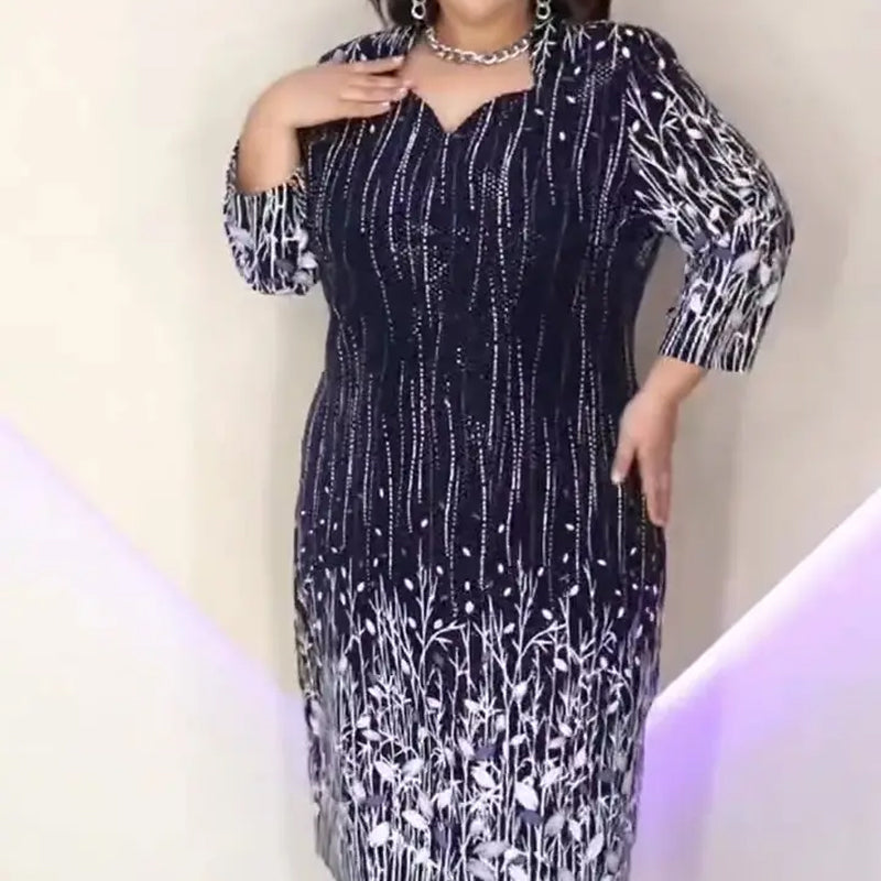 【S-4XL】🌿 Elegantiška moteriška suknelė ilgomis rankovėmis-LT