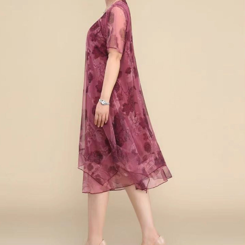 🌺Elegantiškos, laisvos šifoninės suknelės didesnių dydžių-LT