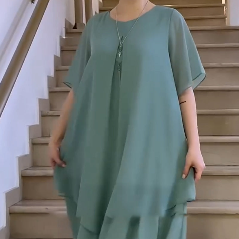 🔥👗 Laisva moteriška suknelė vienspalvės spalvos-LT