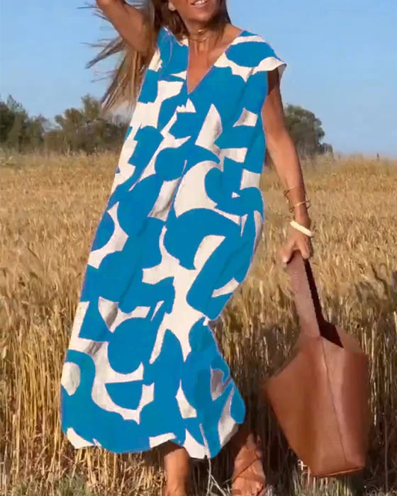 💕Αμάνικο φόρεμα με λαιμόκοψη σε V-GR