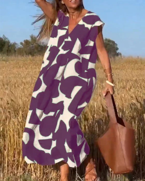 💕Αμάνικο φόρεμα με λαιμόκοψη σε V-GR