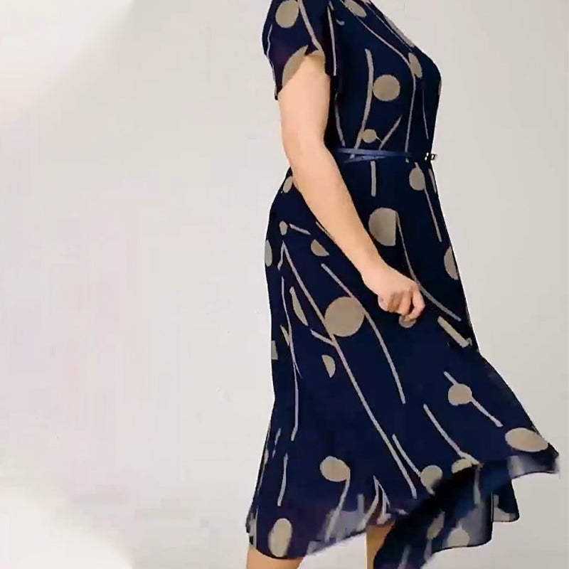 ✨Μοντέρνο φόρεμα με μεγάλες βούλες και φαρδιές τσέπες-GR