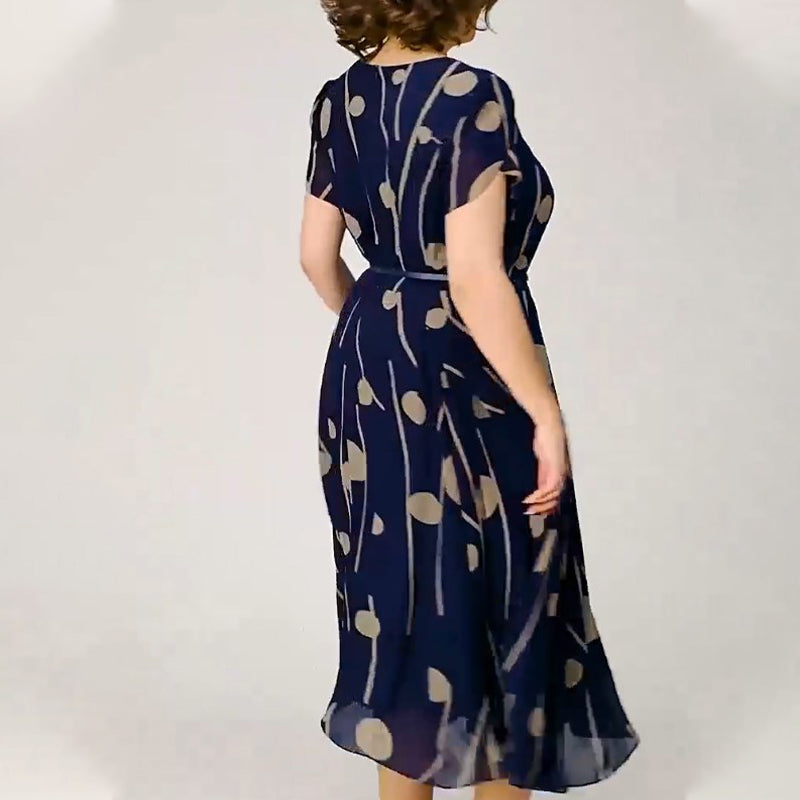 ✨Μοντέρνο φόρεμα με μεγάλες βούλες και φαρδιές τσέπες-GR