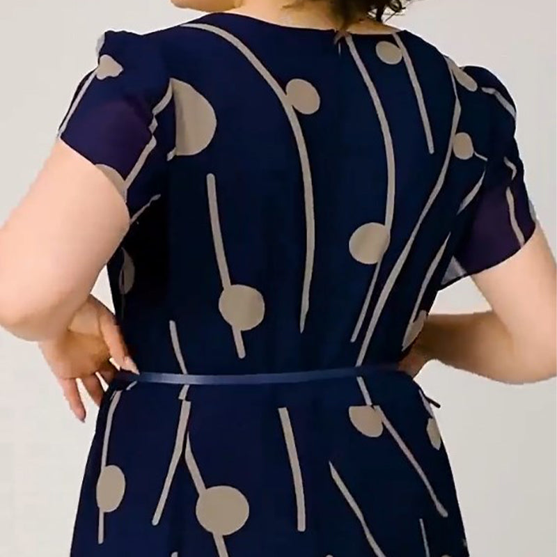 ✨Μοντέρνο φόρεμα με μεγάλες βούλες και φαρδιές τσέπες-GR