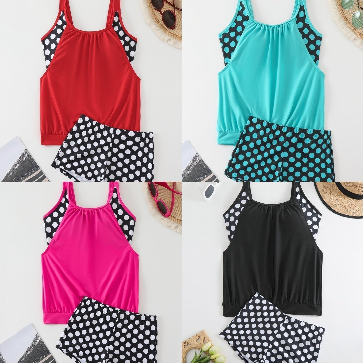 👙Moteriškas dviejų dalių maudymosi kostiumėlis su taškeliais✨-LT