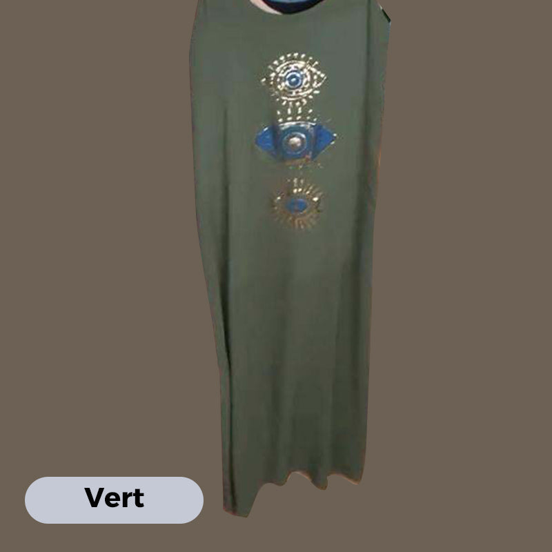 🔥Moteriška ilgomis rankovėmis suknelė su akių raštu👗-LT