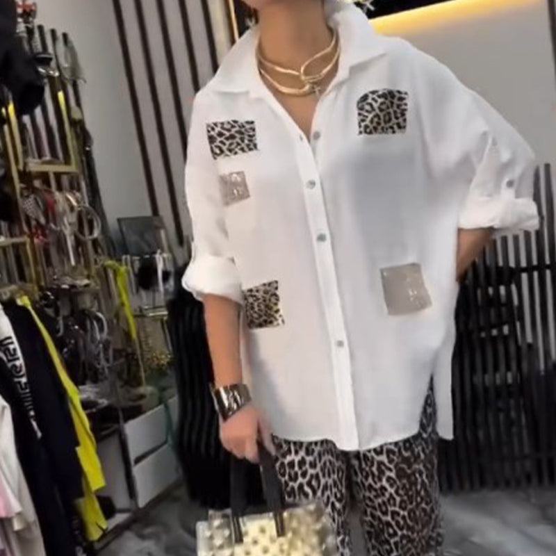 👗 Σετ με λεοπάρ print | 2 τεμάχια casual | Ελαστικό βαμβάκι-GR