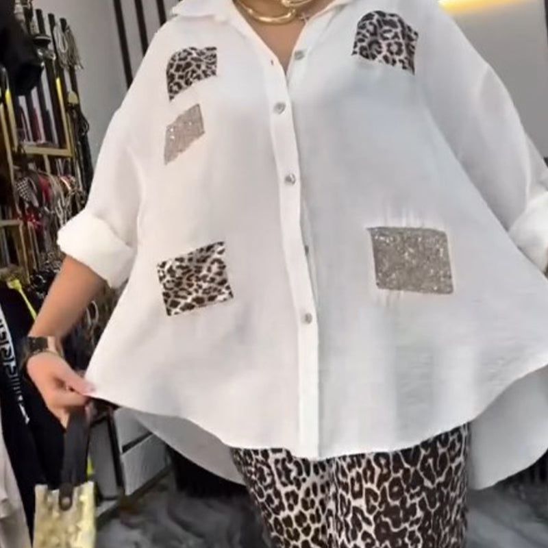 👗 Σετ με λεοπάρ print | 2 τεμάχια casual | Ελαστικό βαμβάκι-GR