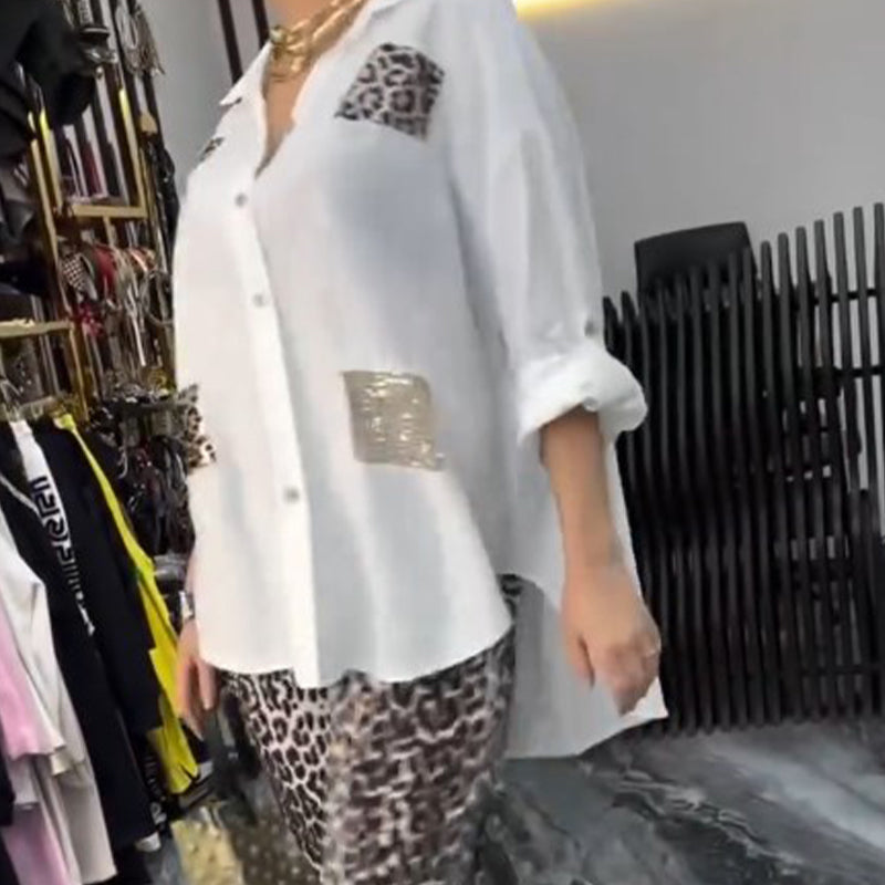 👗 Σετ με λεοπάρ print | 2 τεμάχια casual | Ελαστικό βαμβάκι-GR