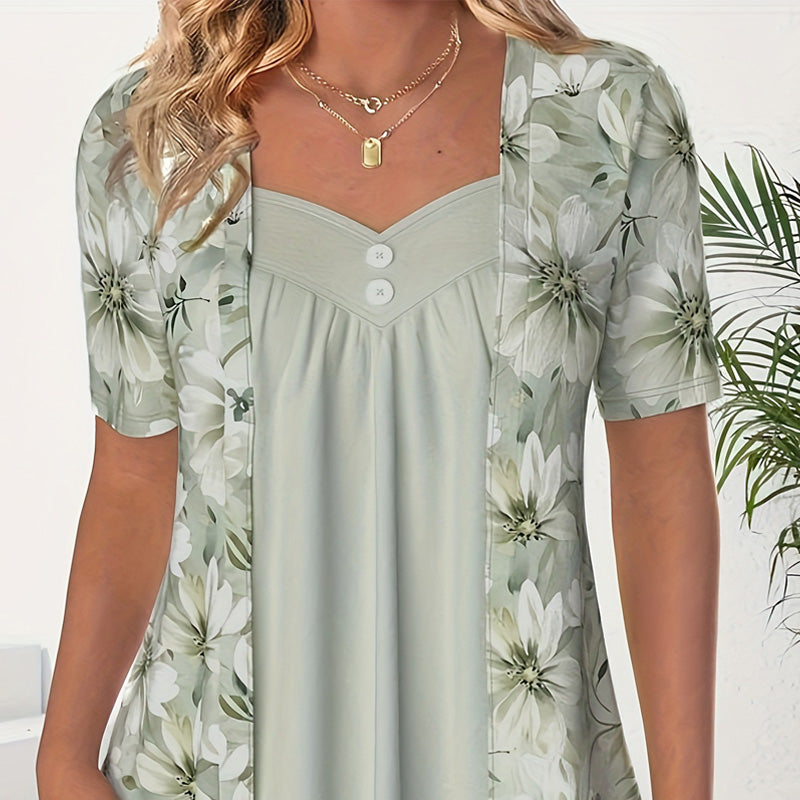 👚Ženski top iz patchworka z nepravilnimi cvetovi✨-SI