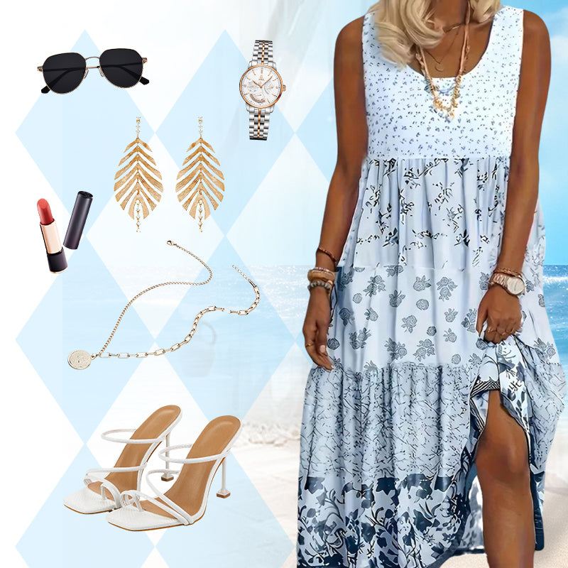 ✨👗 Boho stiliaus berankovė suknelė moterims-LT