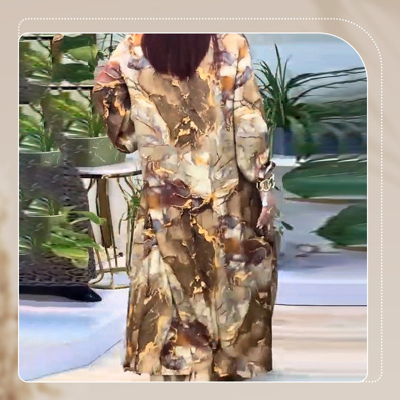 ❤️Γυναικείο σετ δύο τεμαχίων με μοντέρνο τυπωμένο τοπ και παντελόνι-GR