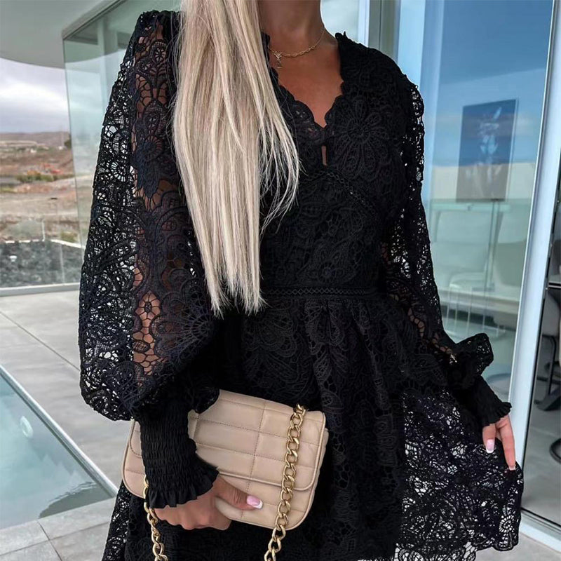 💕Karštas vasaros išpardavimas 🌷 Tuščiavidurės nėriniuotos suknelės-LT