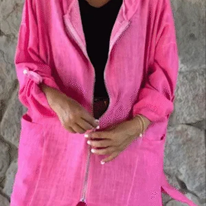 🧥 Γυναικείο ελαφρύ μπουφάν με κουκούλα-GR